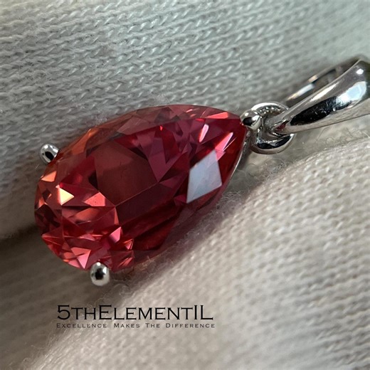 Pink Sapphire Gold Pendant for Necklace. Minimalist Jewelry. - Etsy Israel