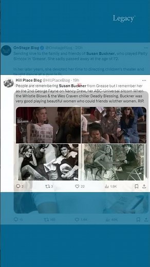 RIP Grease actress Susan Buckner (1952–2024) #rip #susanbuckner