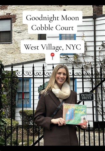 This is Cobble Court, one of the most magical (and interesting) spots in the West Village. 🏠✨ This wooden farmhouse was the 1940s home of Margaret Wise Brown, the author of Goodnight Moon and The Runaway Bunny. I am particularly intrigued by Margaret’s writing style because her background in child development allowed her to see the world through a child's eyes—and capture that perspective in a simple story. Where things get interesting: When Margaret lived here, the house was actually located o