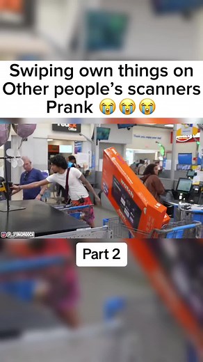 Swiping own things on other peoples scanners prank (Part 2) #prank #store #fyp #foryoupage #funny