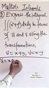 Jacobian in double integrals #doubleintegrals #jacobian #multipleintegrals