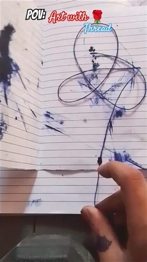 drawing using thread. 🥶🫥 #threadart #art #flowers