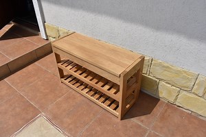 Handmade Oak Shoe Bench With Storage: Solid Wood Entryway Organizer - Etsy Australia