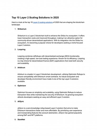 Top 10 Layer 2 Scaling Solutions in 2025 - SlideServe