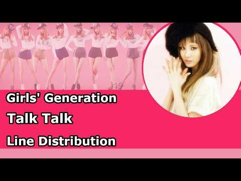 Girls' Generation 소녀시대 - Talk Talk 말해 봐 Line Distribution/Color Coded Lyrics