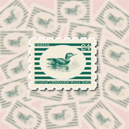 Stupid Canadian Wolf Bird Sticker, Heated Rivalry Hockey Romance Vinyl Sticker, Matte or Glossy, Water Resistant Bookish Sticker - Etsy