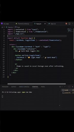 Create a Dynamic Dark Mode Toggle with React Context & Local Storage