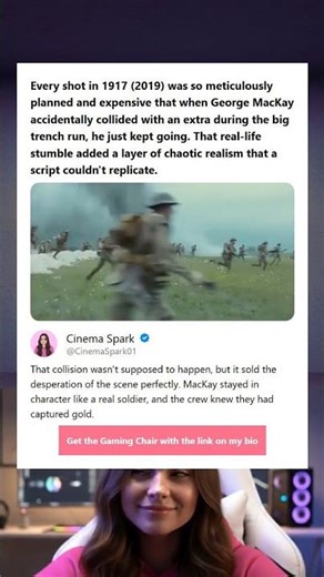 Every shot in 1917 2019 was so meticulously planned and expensive that when George MacKay accidental