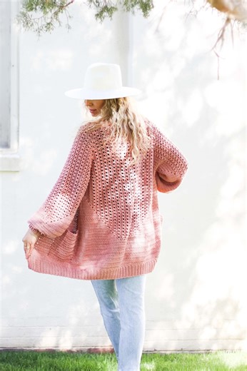 Crochet PATTERN & VIDEO / Easy Hexagon Cardigan / Hexagon Crochet Sweater / Women's Layering Sweater / Mezzo Cardigan E-book PDF - Etsy