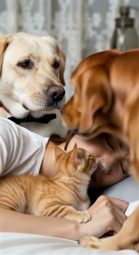 Golden Morning: Dog’s Love, Cat’s Gaze | Cozy Calm
