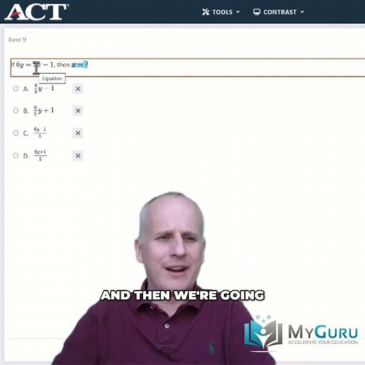 2025 Digital ACT Math Section Walkthrough Using Official ACT Practice Exam: Fast Algebra