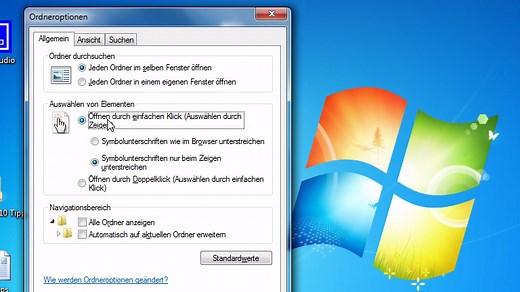 Windows: Einfacher Mausklick zum Öffnen