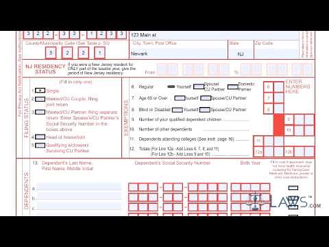 Form NJ 1040 Income Tax Resident Return