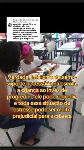 sem o suporte necessário na escola, a criança ao invés de progredir e ele pode regredir #autismo