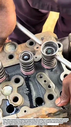 Valve Spring & Cylinder Head Assembly Process | Simple Engine Repair Technique.