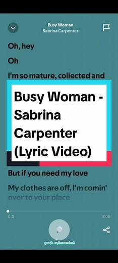 Busy Woman Lyrics by Sabrina Carpenter - Lyric Video
