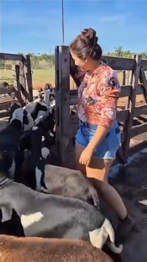 Beautiful Village Girl Opens the Gate & Feeds Hungry Goats 🐐🌾 | Satisfying Farm Life#farming#cow