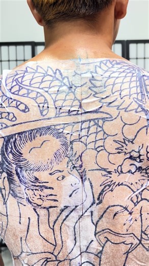 ลอกลายสัก งานญี่ปุ่น 🥷🐲#สักลาย #รอยสักสไตล์ญี่ปุ่น⛩️