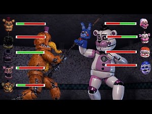 Top 10 FNaF Sister Location Fighting Animations with Healthbars