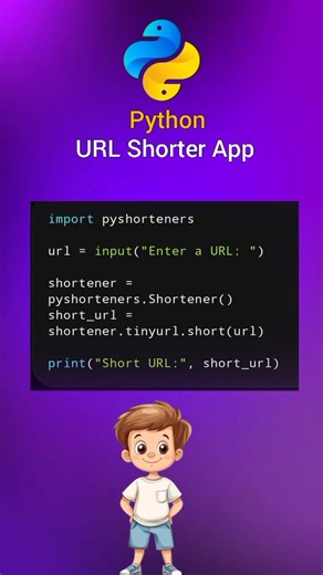 Want to turn a long URL into a short link using Python? 🐍🙂 #python #url