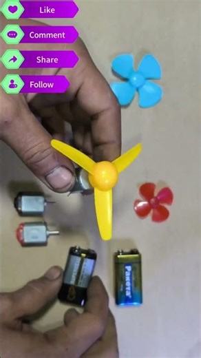 DC Motor Fan in 6 Seconds, No Tools Needed #Experiment #Engineering #Shorts