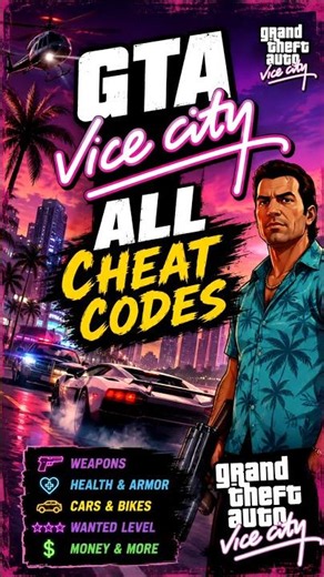 GTA VICE CITY ALL CHEATS CODES |#gta #youtubeshorts #gamingshorts #gtavicecity
