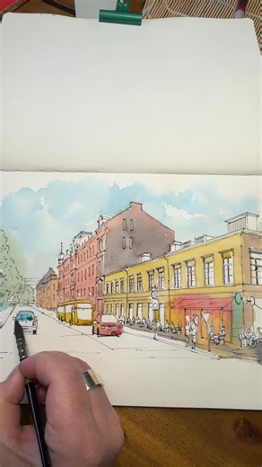 Urban Sketching Techniques with Watercolor
