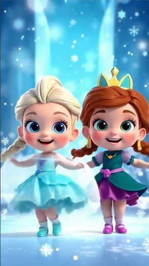 Elsa and Anna dancing on ice! #justdance #frozen #foryoupage #forkids