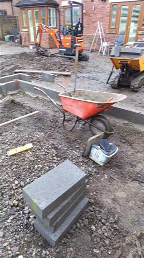 Breeze Blocks for a raised patio area. #shorts #foryou #construction #garden