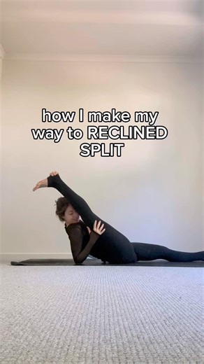 Reclined split tutorial 🫶✨ #yoga #pilates #flexibility