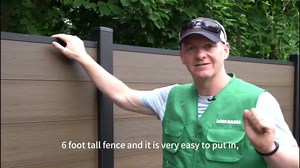 mondaria Garden Fence Board 6 ft. H x 6 ft. W Black Composite Fence Panel with Two Posts CF00404