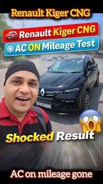 Renault kiger CNG mileage with AC #renault #kiger