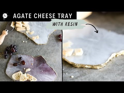 DIY Faux Agate Cheeseboard With Art Resin ( Coasters, Slices, Faux Geode,Tutorial )