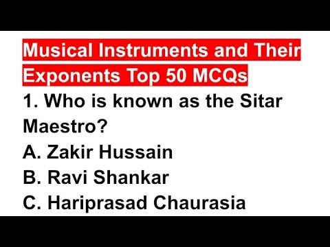 Musical Instruments And Their Exponents Top 50 MCQs | SSC GD And MTS Top 50 MCQs | By Rohani Sir |