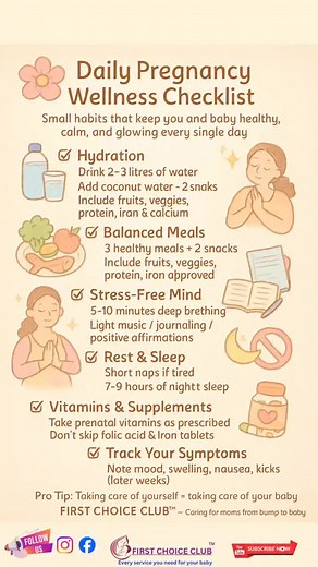 2.6K views · 293 reactions |  Daily Pregnancy Wellness Checklist...