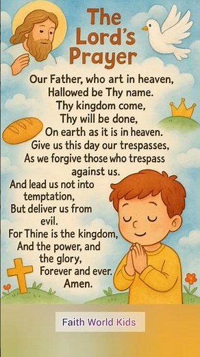 Daily Prayer for Children ❤️ | The Lord’s Prayer with Cute Animation.