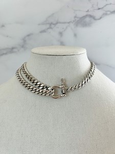 Thick Silver Chain Necklace Silver Double Chain Necklace Silver Cuban Chain Necklace Carabiner Chain Necklace Thick Chunky Chain Necklace - Etsy