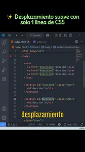 166K views · 4.6K reactions | ✨ Desplazamiento suave con solo 1 línea de CSS #programacionweb #desarrolloweb #programadoresweb #html #javascript | Progamacion web, | Facebook