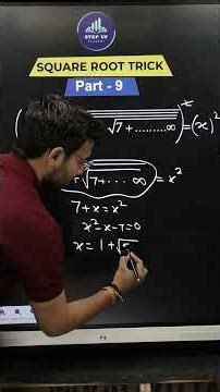 Fast Square Root Trick for Exams | Part 9 Improve Speed