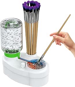 Lewufe Paint Brush Cleaner, Paint Brush Rinser, Paint Brush Holder for Acrylic, Watercolor, and Water-Based Paints - Green