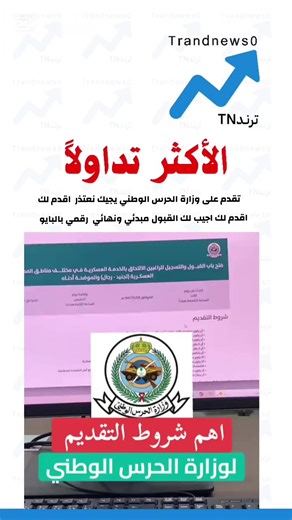 شروط تقديم وزارة الحرس الوطني 2026: متطلبات القبول والتسجيل