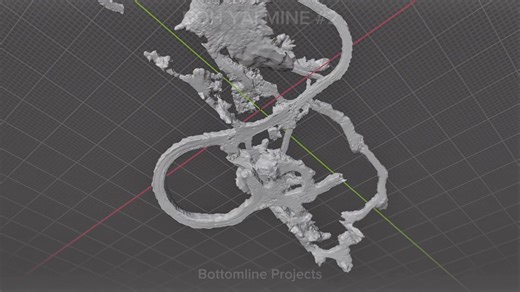 3D photogrammetry map of the Boh Yai mine #2 Don’t try this at home… The last massive scale 3D mapping project we did (Kaatiala mine in Finland) took us over 3 years to finish. This model was build in a fourth night thanks to our innovative divers and experienced reconstruction team. The data was collected in one long dive at the average speed of 35 mpm using 360 camera on a DPV. Reconstruction was made possible by using Agisoft Metashape and Blender softwares. Total amount of spherical images w