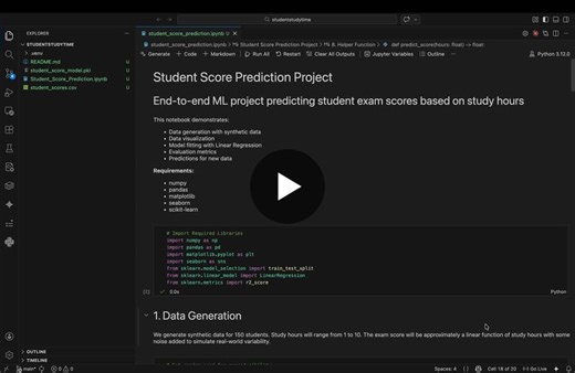 Machine Learning Model Predicts Student Exam Performance with Linear Regression | Sukruth Bhupal posted on the topic | LinkedIn