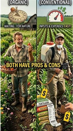 🌱 Organic vs Conventional Farming 🌾⚖️