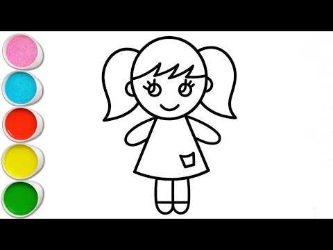 Doll Drawing | Coloring and Painting for Kids & Toddlers | How to Draw and Painting