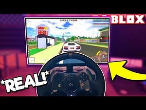 USING A RACING WHEEL to DRIVE in ROBLOX! *WORKING* (Ultimate Driving with Racing Wheel)