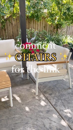 Comment CHAIRS for the link to these $98 beauties and the $19 planter! When I posted these chairs and the $197 sofa set you guys SOLD THE SOFA OUT! I’m so glad to see the chairs are still in stock. These would be perfect with four around a fire pit or two on your front porch this summer 🌞 I stand behind my rave review in the last reel, but here are a few real life testimonials I’ve gotten from YOU: ✨ I just wanted to say thank you so much for posting about and sending the links to the patio fur