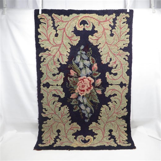 Floral Hooked Rug Vintage Home Decoration - Etsy