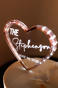 Custom LED Cake Topper, Wedding Lights Cake Topper, Decor, Birthday, Party, Personalized Engraved Cake Topper, Elegant Couples Wedding Gift - Etsy