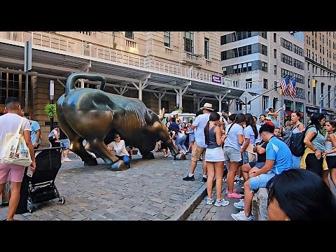 🐂 The Massive 3.5 Ton Charging Bull! 😱 Plus Wall Street & One World Trade Center Walking Tour NYC 4K